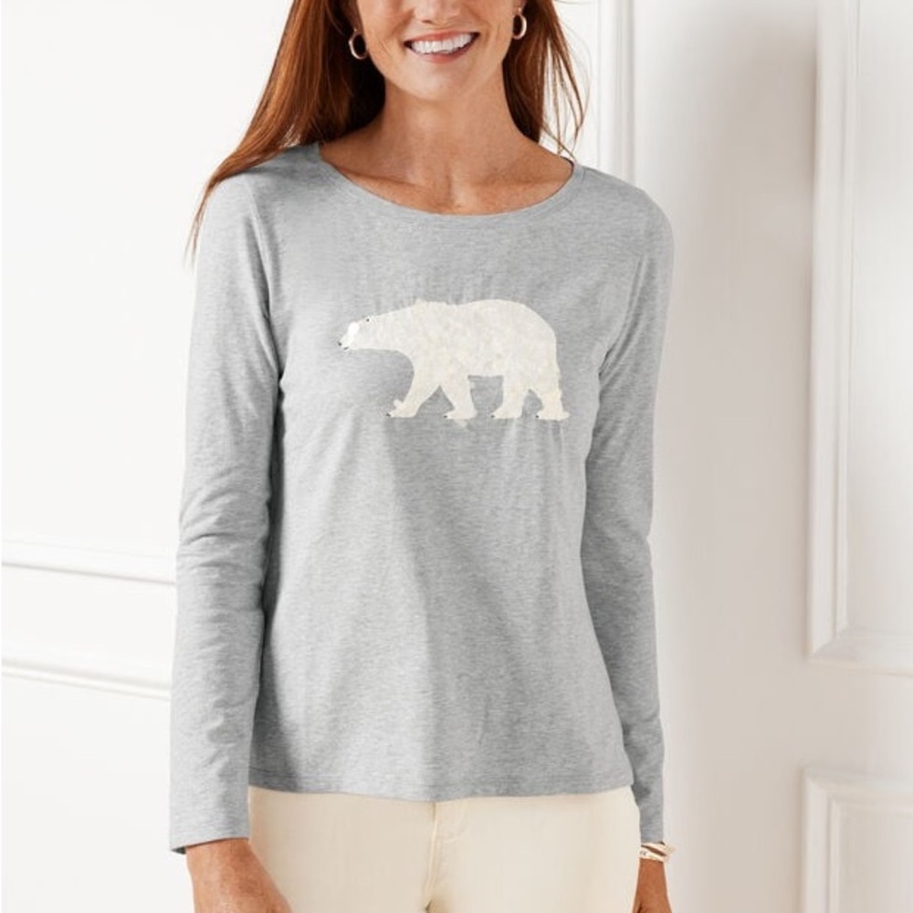 EMBELLISHED CREWNECK TEE - POLAR BEAR